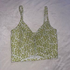 Pacsun tank top - green floral print - size XS